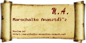 Marschalko Anasztáz névjegykártya